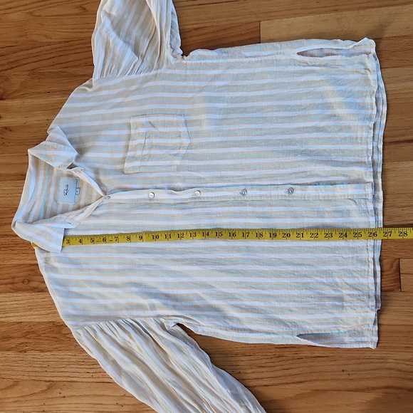 Rails Cleo Top Clementine Stripe Linen Blend Size Small - Picture 9 of 10